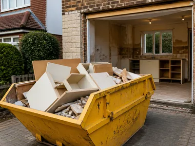 Midi skip used for a kitchen renovation in Peterborough