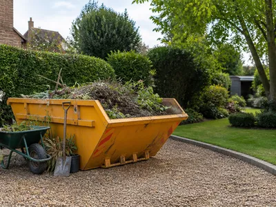 Midi skip ready for a garden project in Sawtry