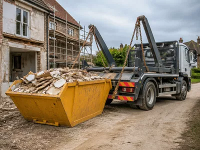Full skip collected from a renovation site in Sawtry