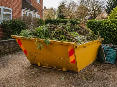 Midi skip ready for a garden project in Stanground