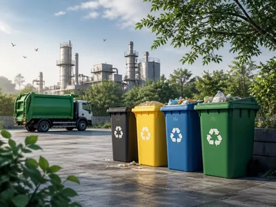 Waste being sorted for recycling