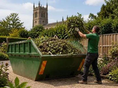 Midi skip ready for a garden project in Whittlesey